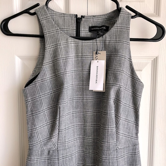 Banana Republic Plaid Bi-Stretch Sheath Dress NEW - Picture 7 of 11